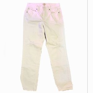 J. Crew women's white distressed straight leg denim jeans size 26